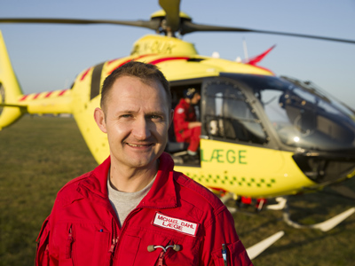 Akutlægehelikopter Foto ved Niels Aage Skovbo